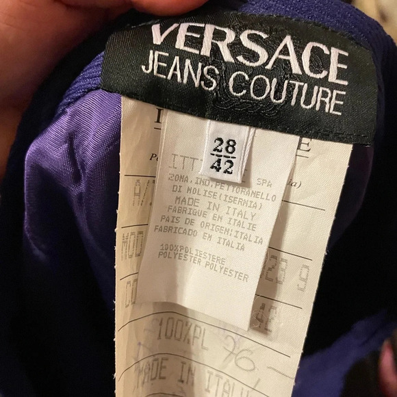 VERSACE JEANS COUTURE PURPLE FAUX WRAP SKIRT - Picture 2 of 5